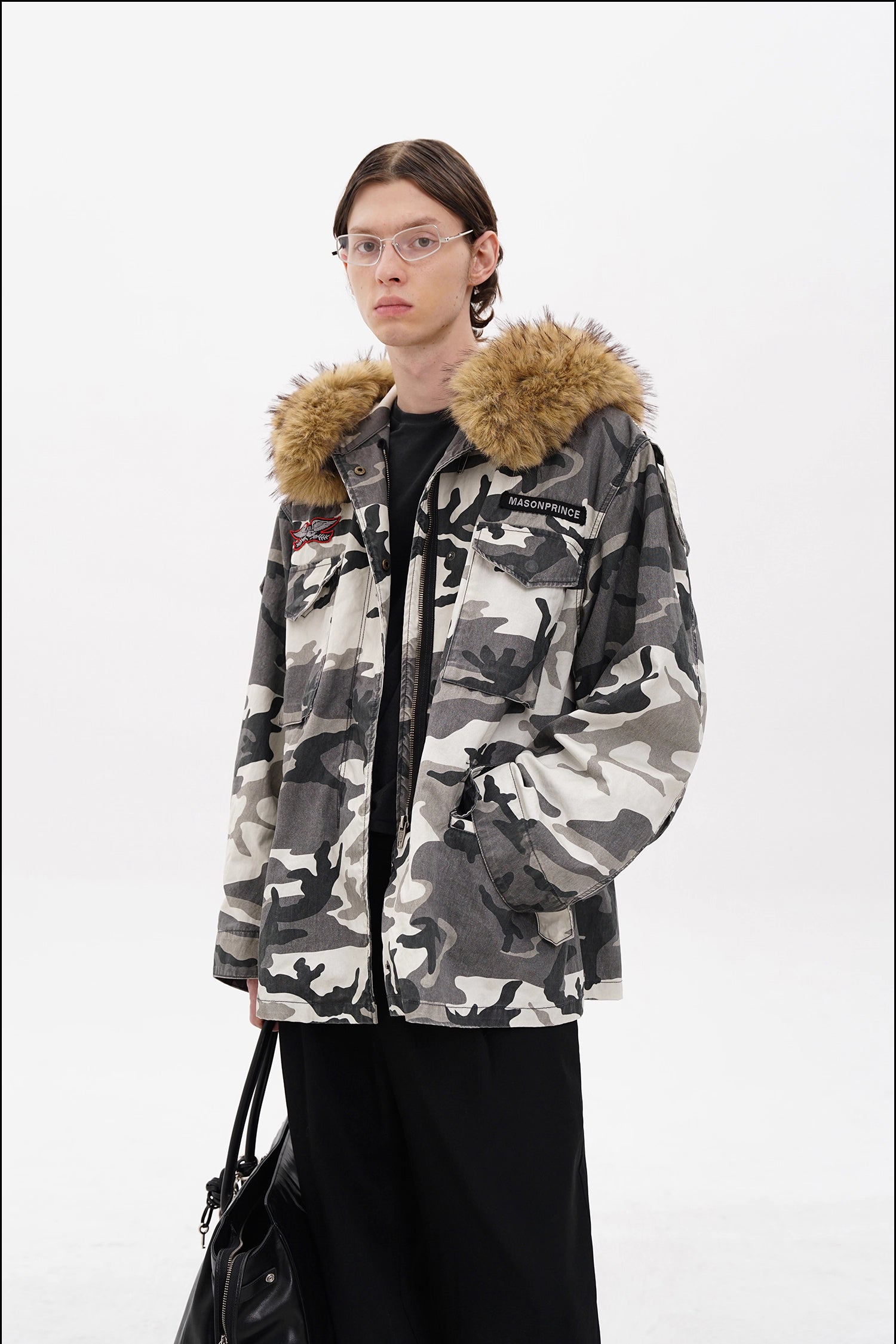 Classic RPG Camouflage Fur Collar Oversized Parka