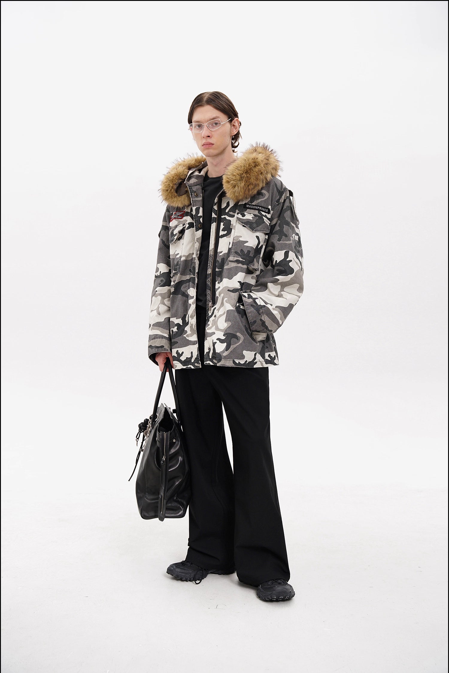 Classic RPG Camouflage Fur Collar Oversized Parka