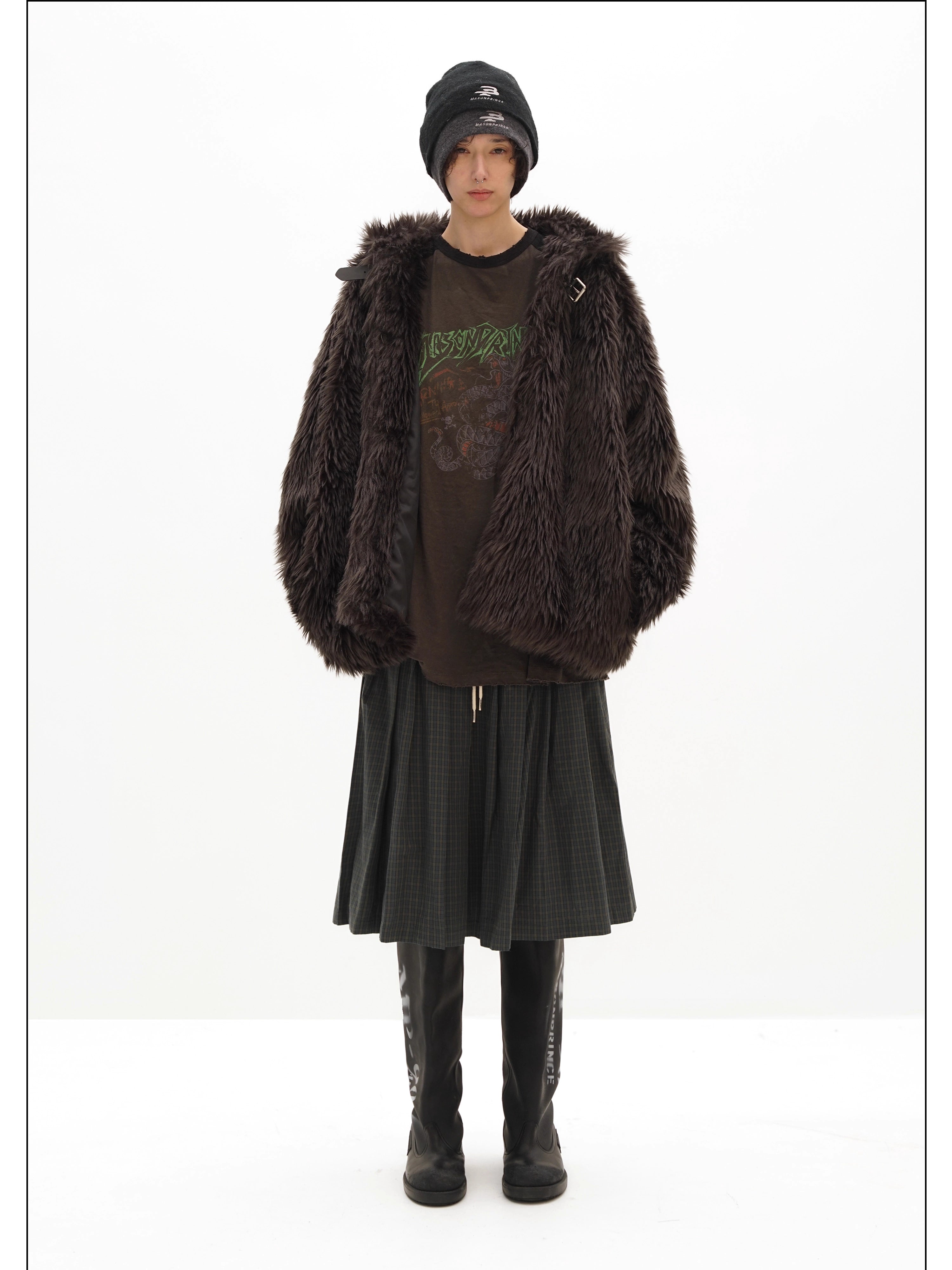 Fur Winter Atmosphere Plush Hooded Jacket - Mason Prince