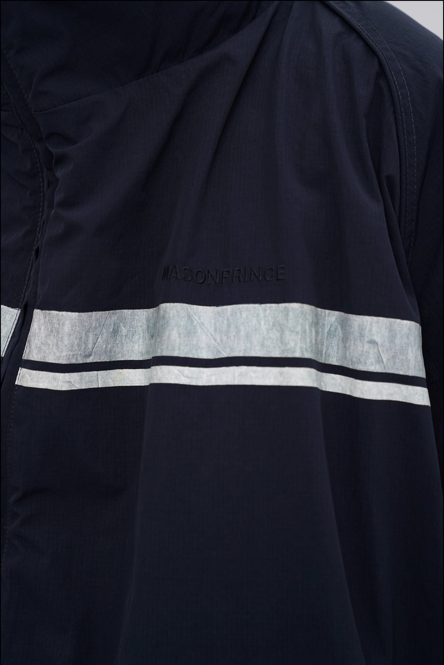 Layered Striped Down Jacket - Mason Prince