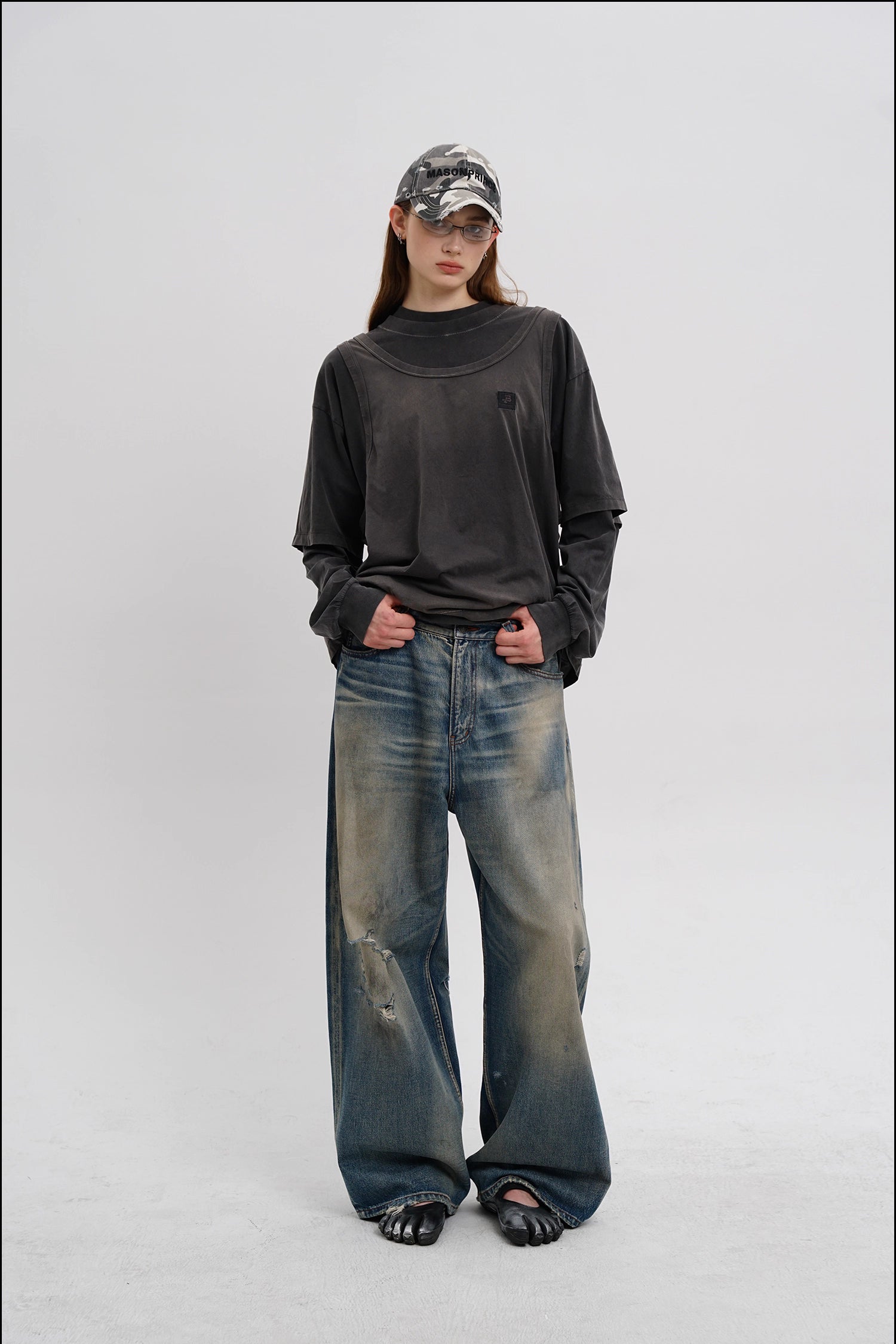 Hand-Washed Ripped Denim Jeans - Mason prince