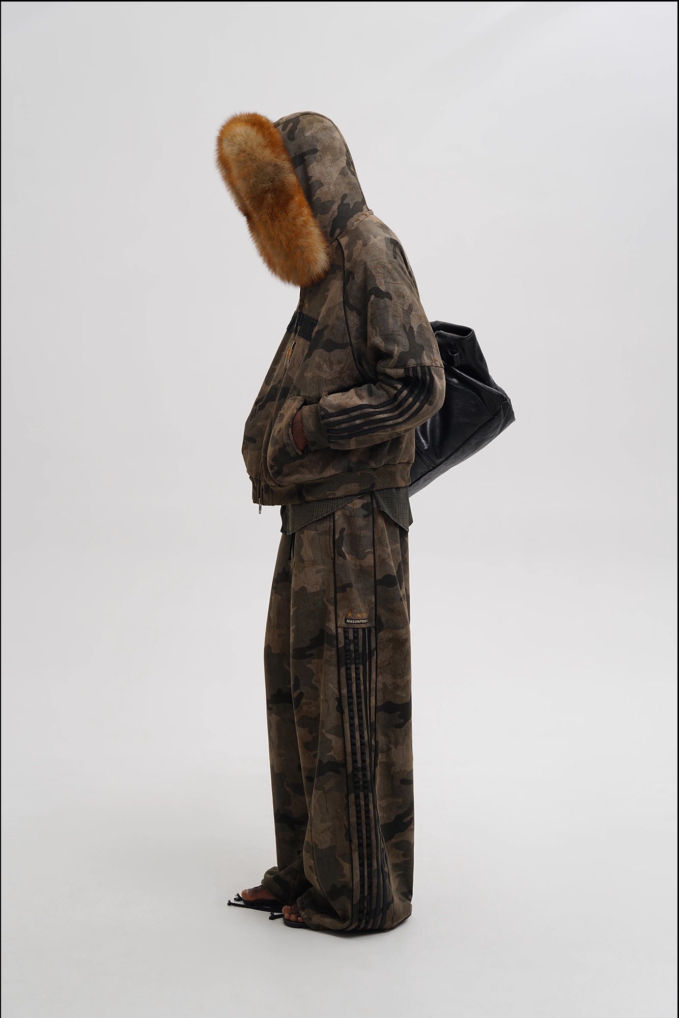 Camouflage Tracksuit Coat with Fur Collar - Mason Prince