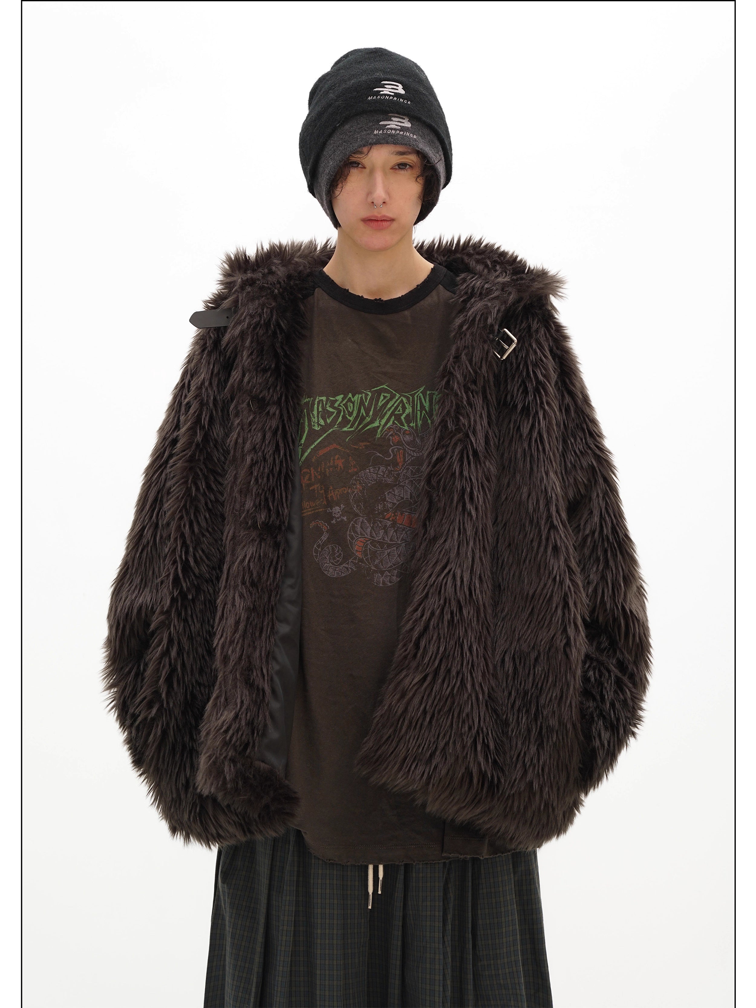 Fur Winter Atmosphere Plush Hooded Jacket - Mason Prince