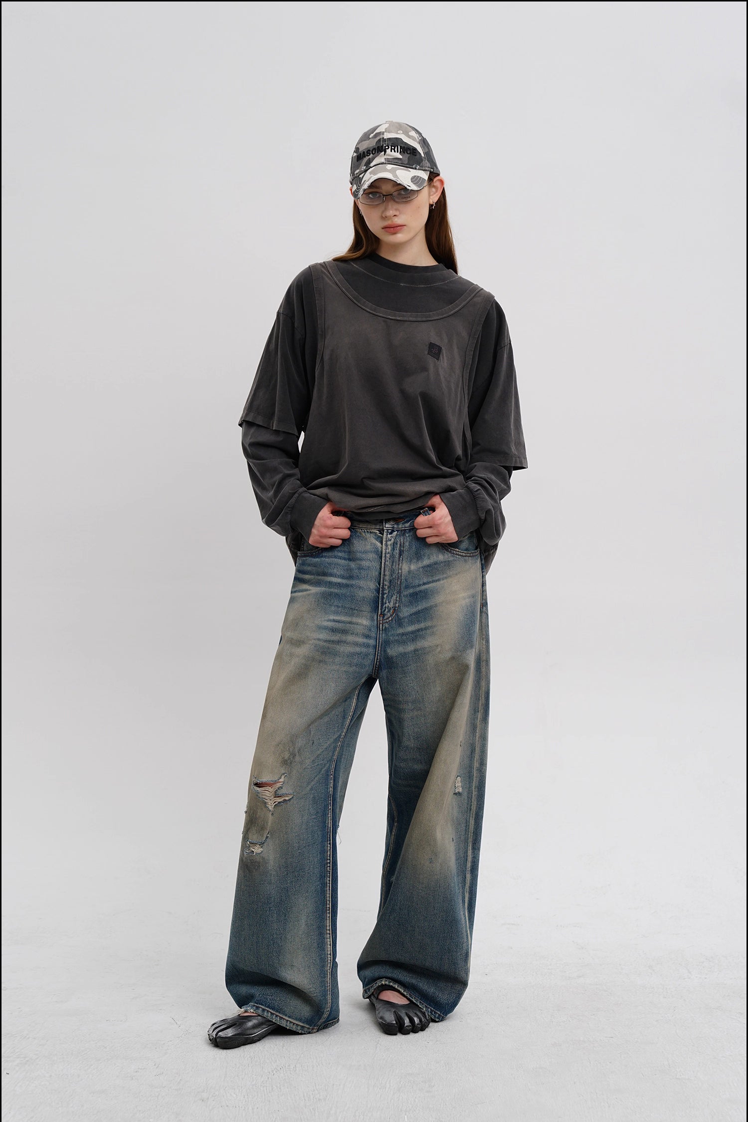 Hand-Washed Ripped Denim Jeans - Mason prince