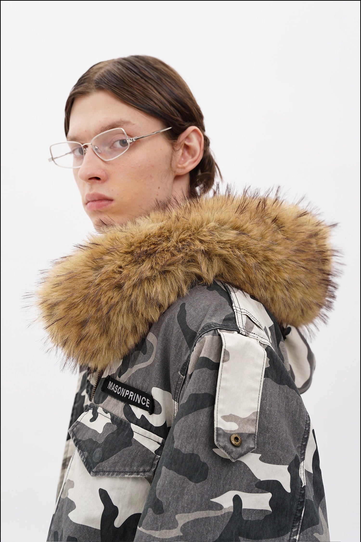 Classic RPG Camouflage Fur Collar Oversized Parka