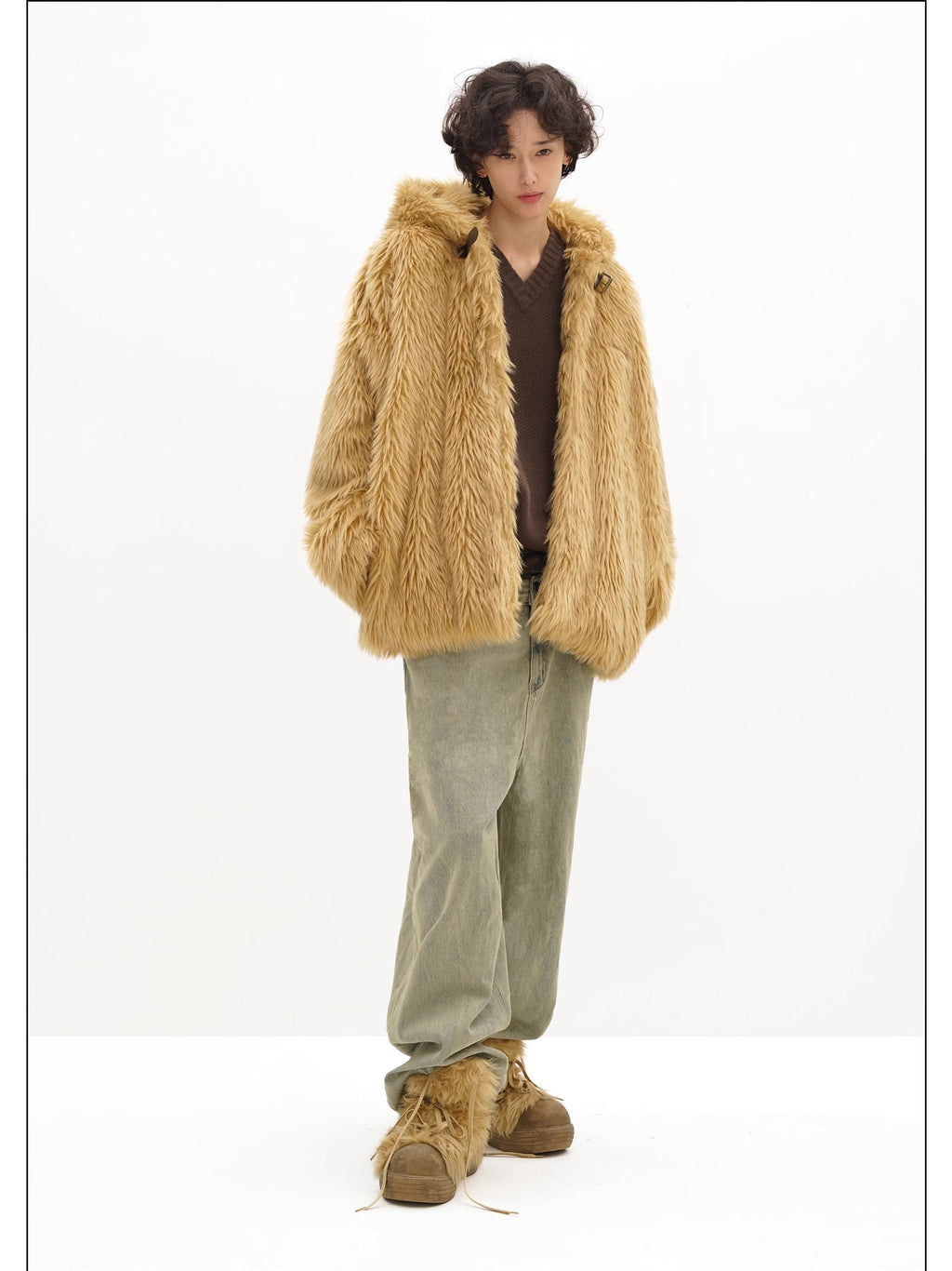 Fur Winter Atmosphere Plush Hooded Jacket - Mason Prince
