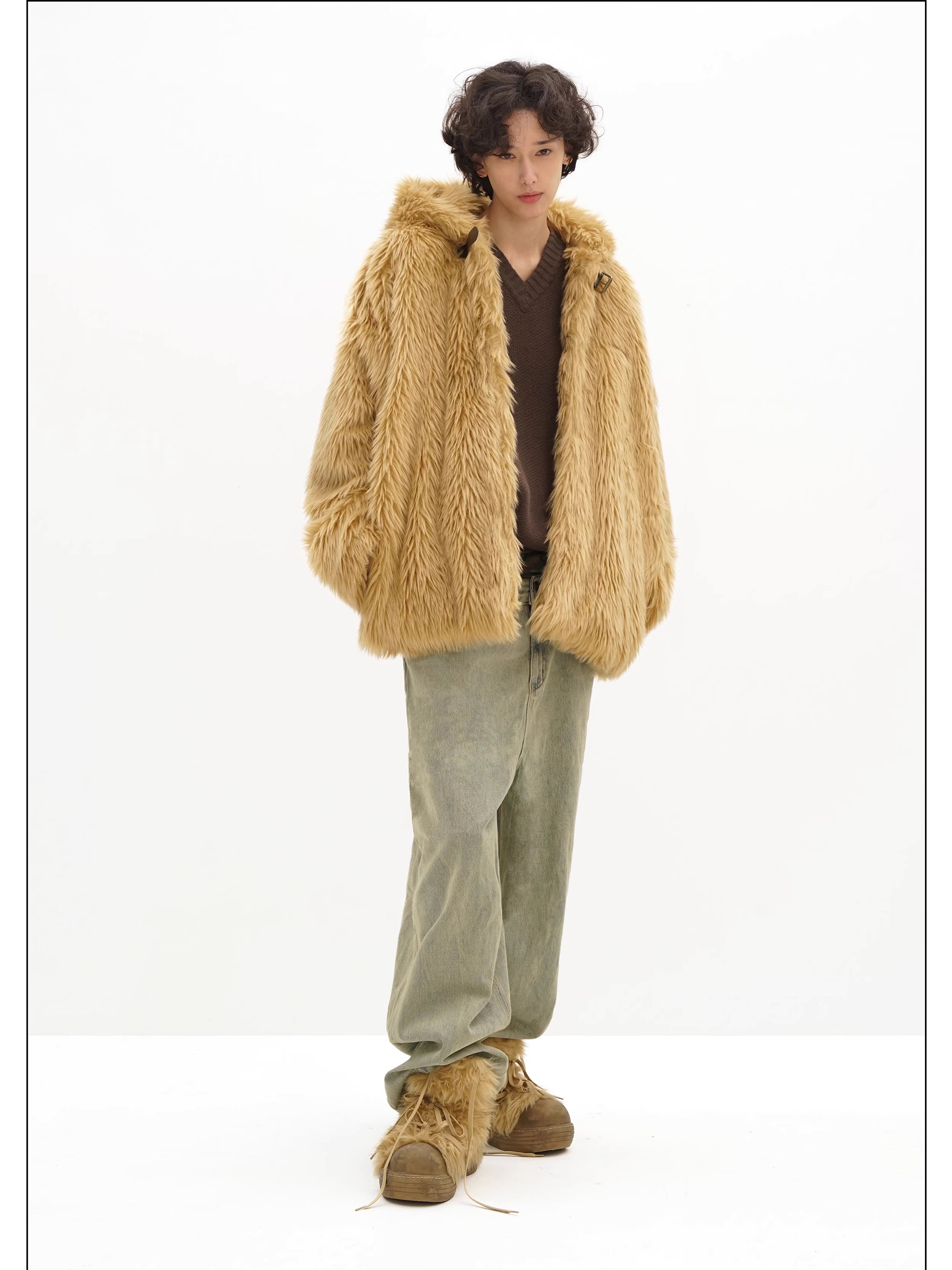 Fur Winter Atmosphere Plush Hooded Jacket - Mason Prince