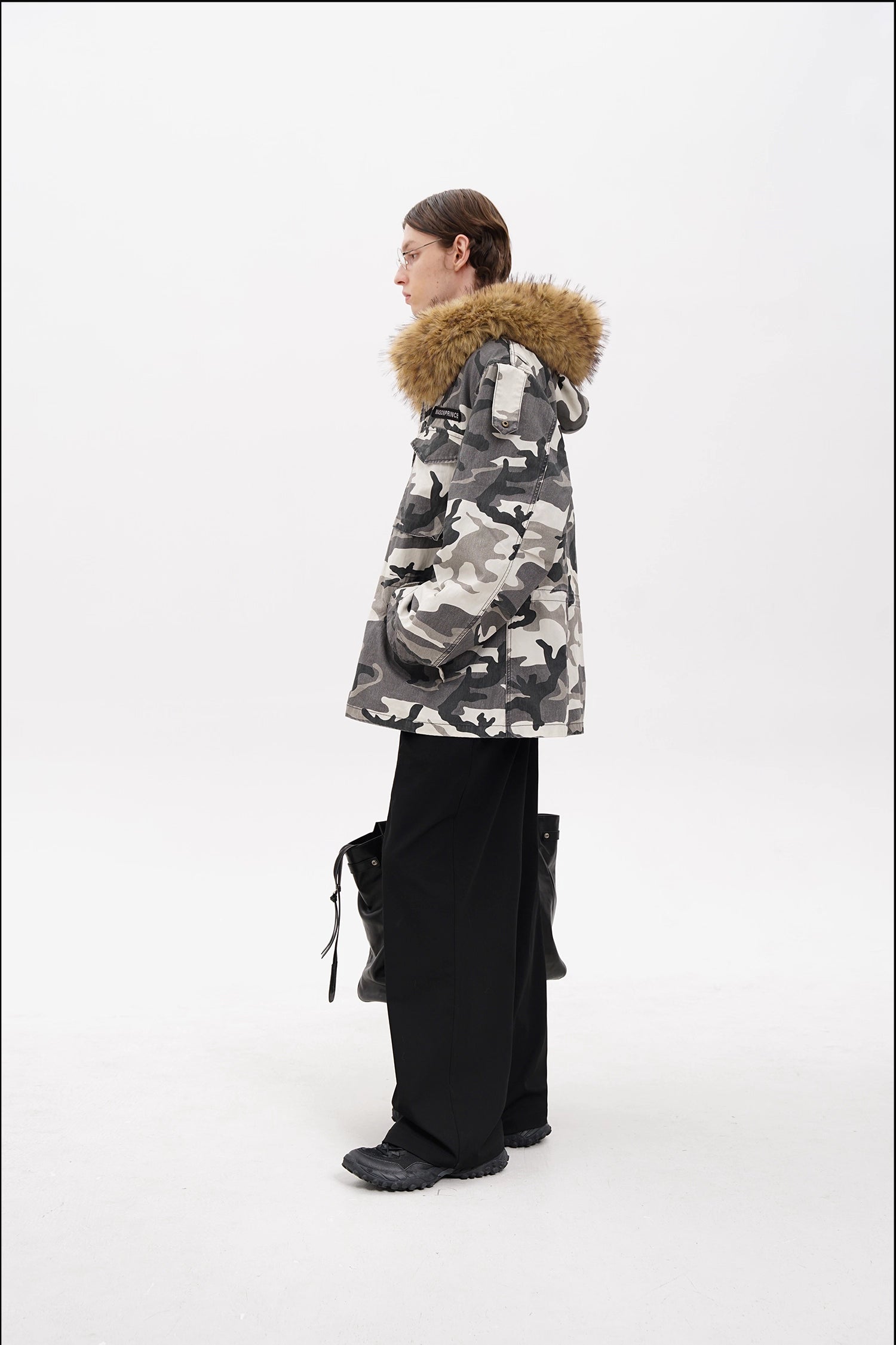 Classic RPG Camouflage Fur Collar Oversized Parka