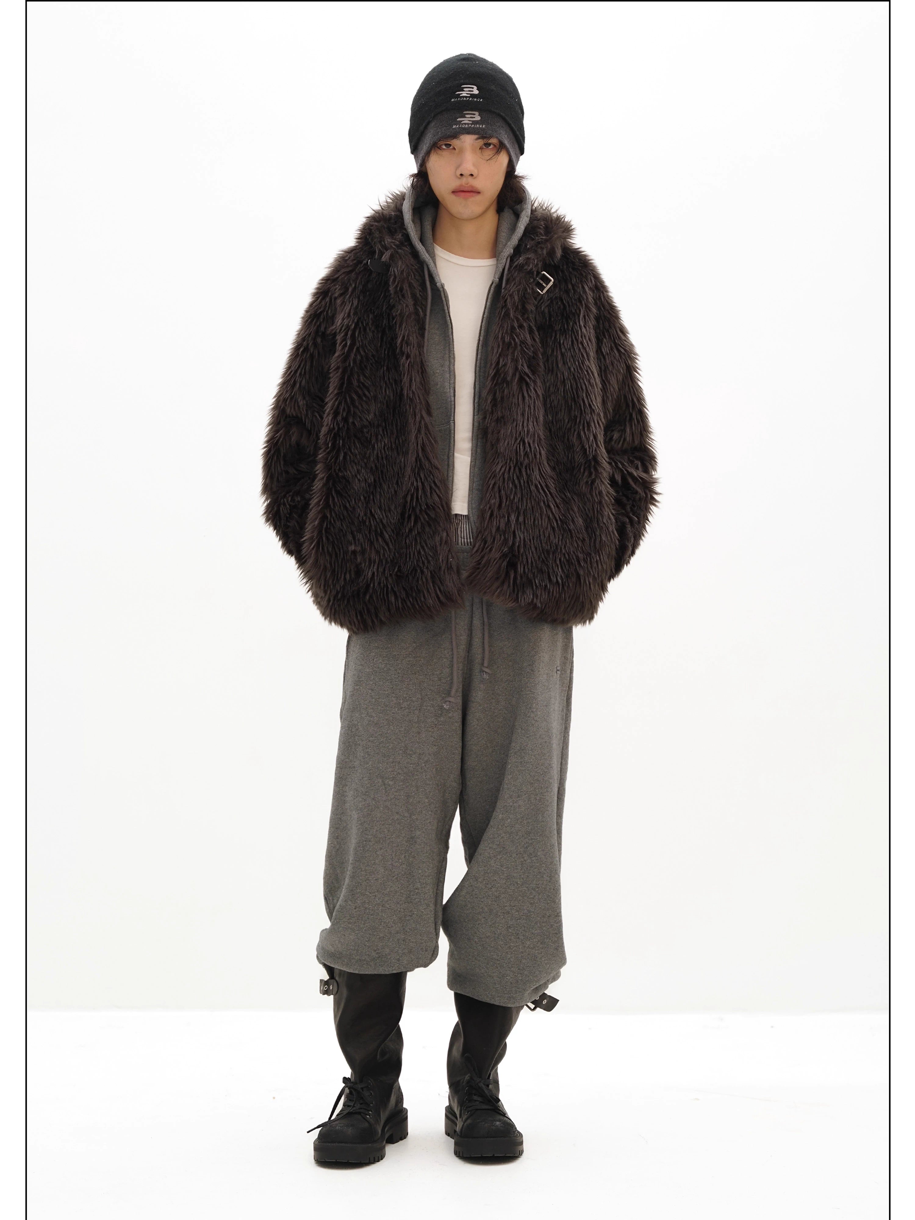 Fur Winter Atmosphere Plush Hooded Jacket - Mason Prince