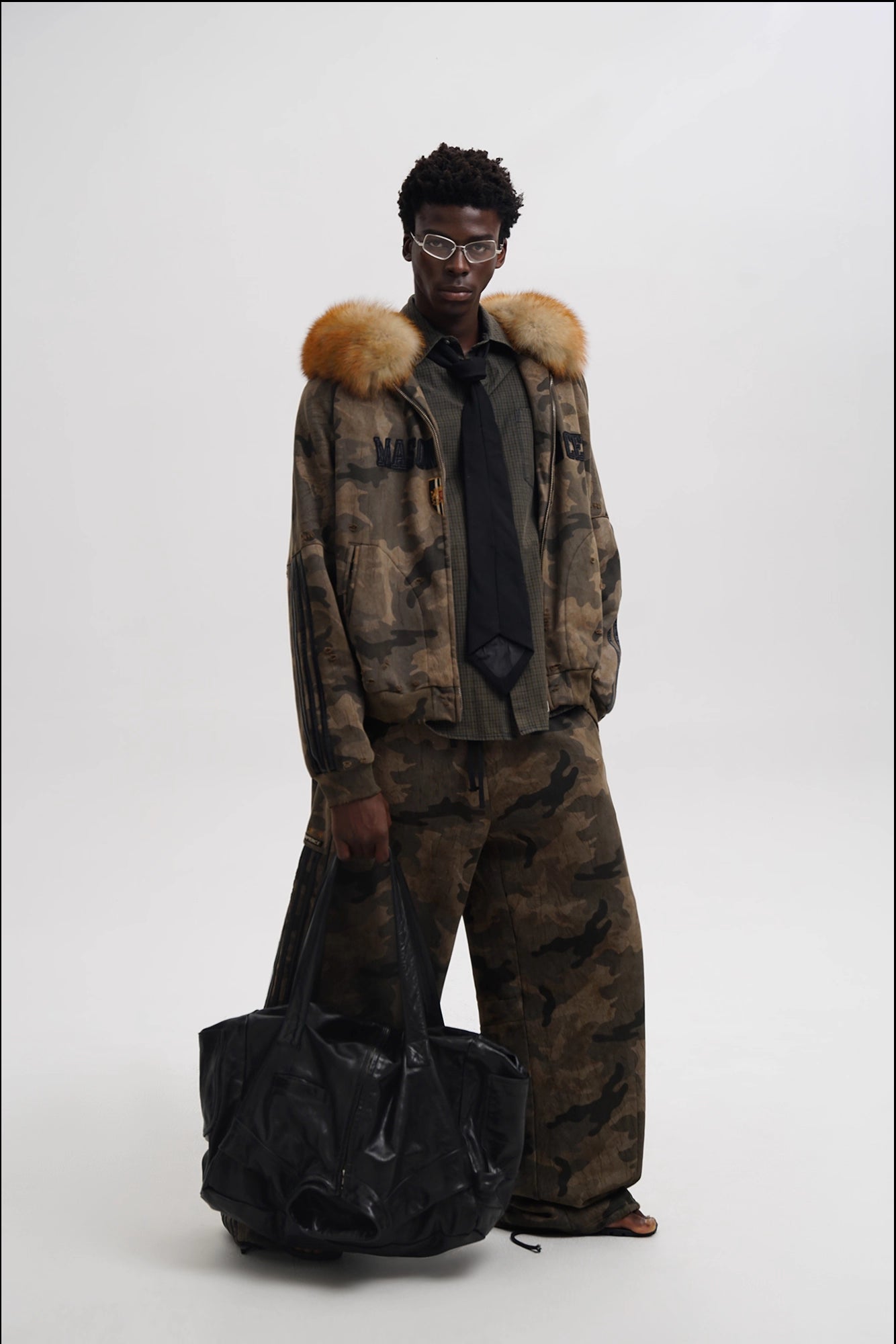 Camouflage Tracksuit Coat with Fur Collar - Mason Prince