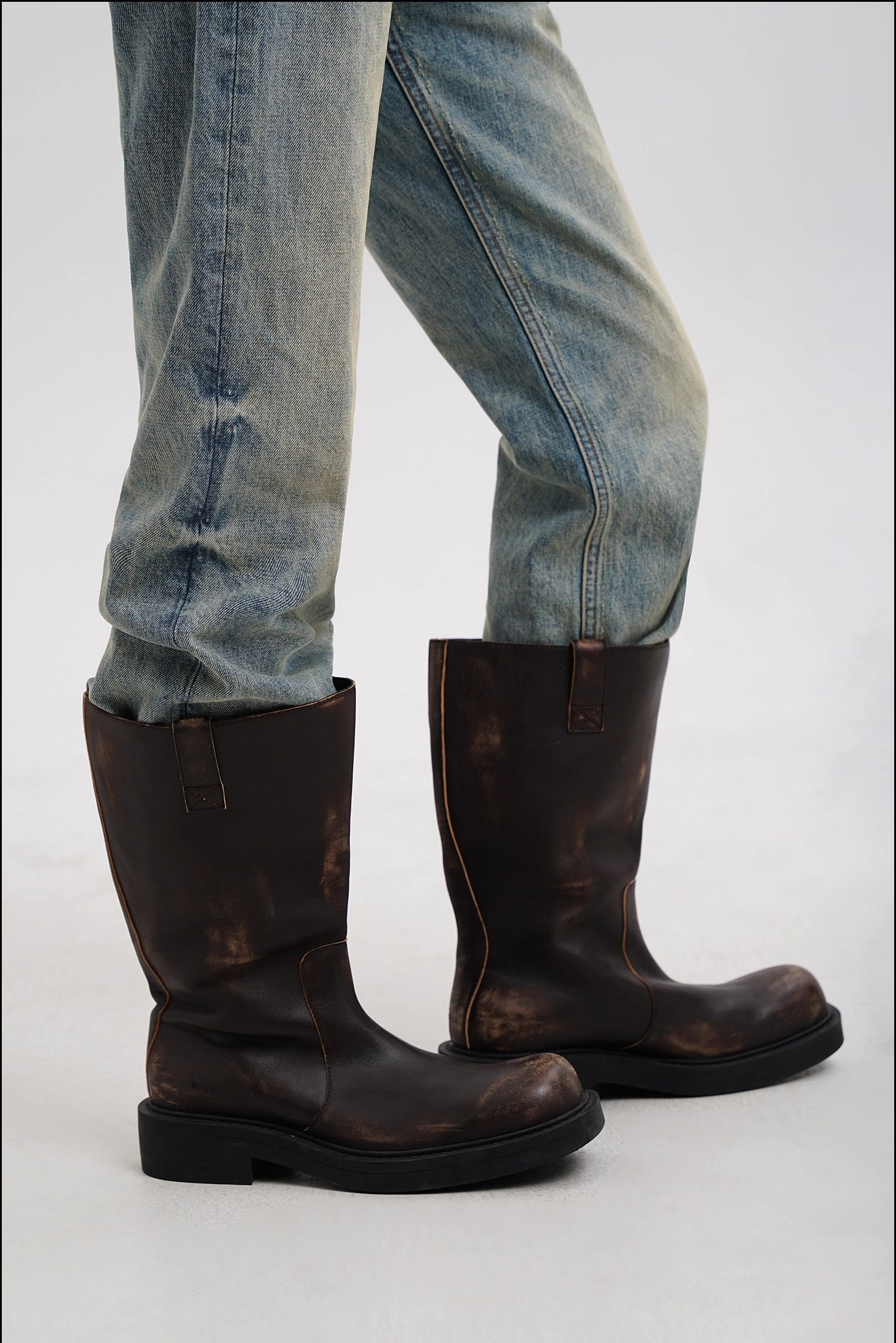 Classic Military Wide-Leg Boots - Mason Prince